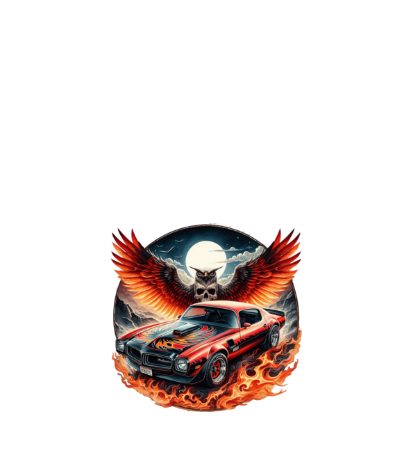 Muscle Car - Izomautó minta fehér pólón