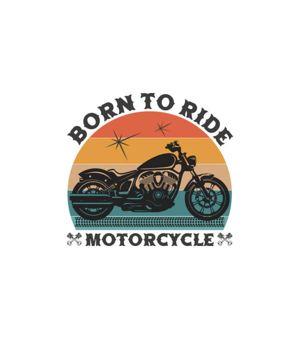 Motorozásra született - Born To Ride Motorcycle minta fehér pólón
