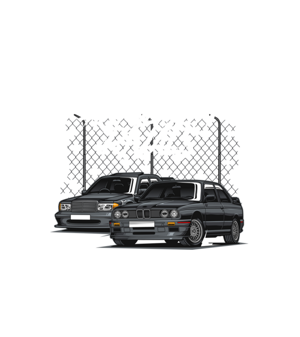 Mercedes 190E - BMW E30 M3 minta fehér pólón