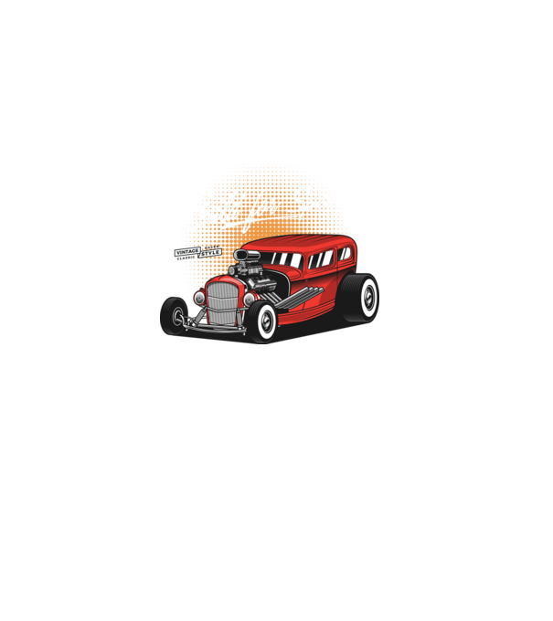 Hot Rod minta fekete pólón