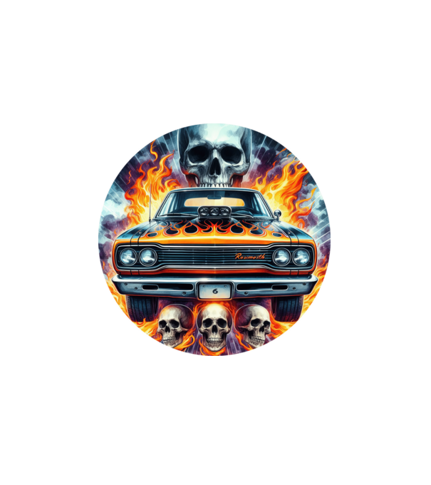 Muscle Car - Izomautó minta fehér pólón