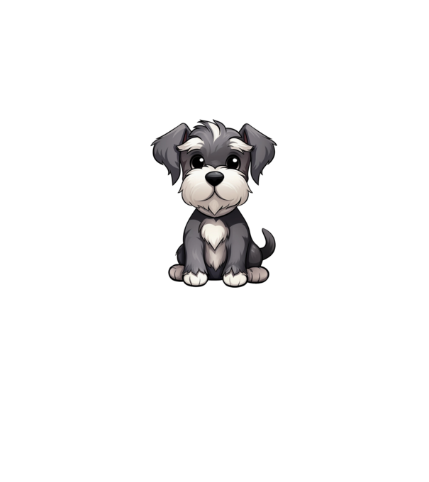 Aranyos kutya - Törpe Schnauzer minta fehér pólón