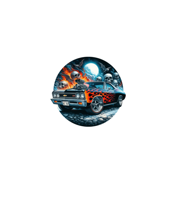 Muscle Car - Izomautó minta szürke pólón