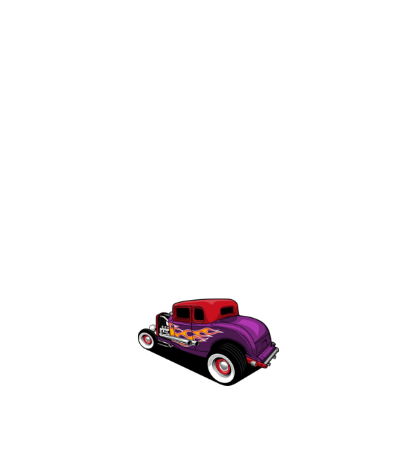 Hot Rod minta fehér pólón