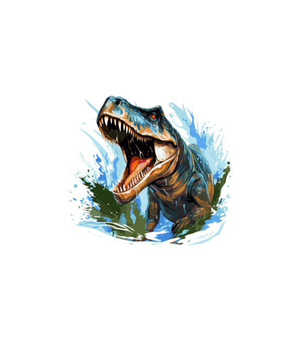 Dinoszaurusz minta fehér pólón