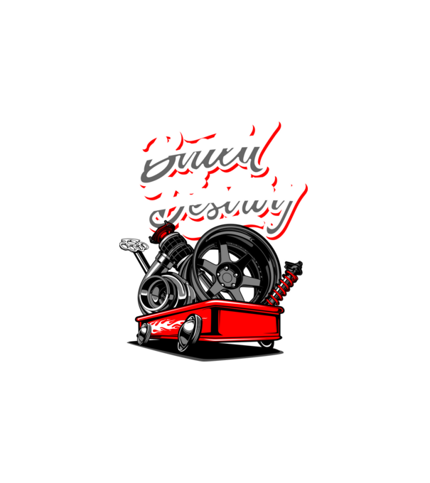 Car Build & Destroy (Autó építés és megsemmisítés) minta fehér pólón