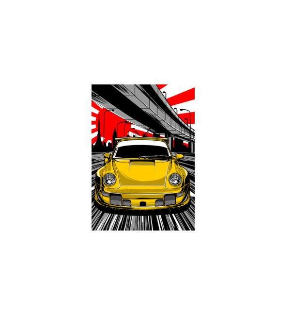 Porsche Carrera 911 Stinger minta sötétkék pólón
