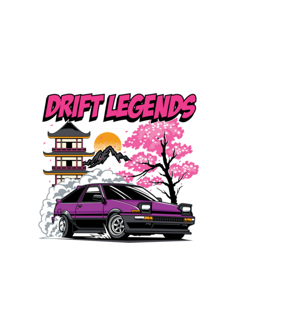 Toyota AE86 - Drift Legends minta fekete pólón