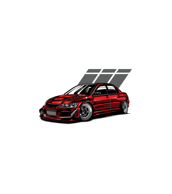 Mitsubishi Lancer 2.0 EVO 8 minta fekete pólón