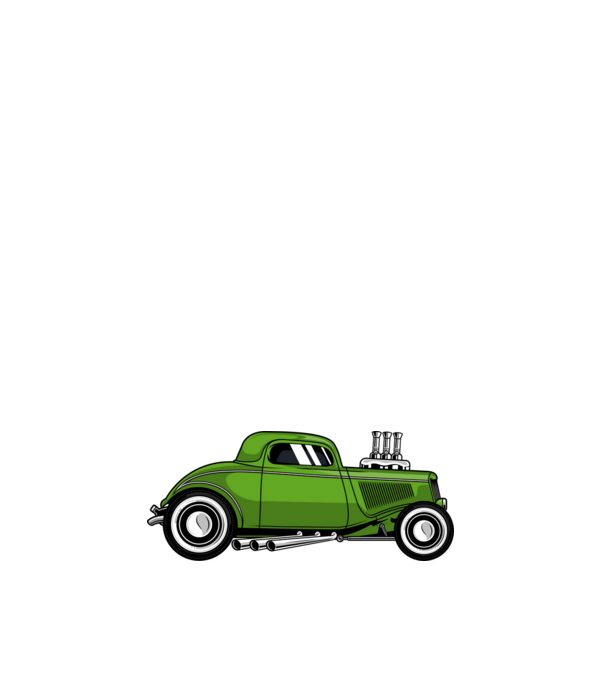 Hot Rod minta fehér pólón