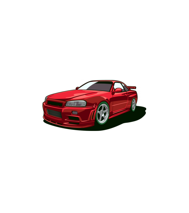 Nissan Skyline GTR minta fehér/piros pólón