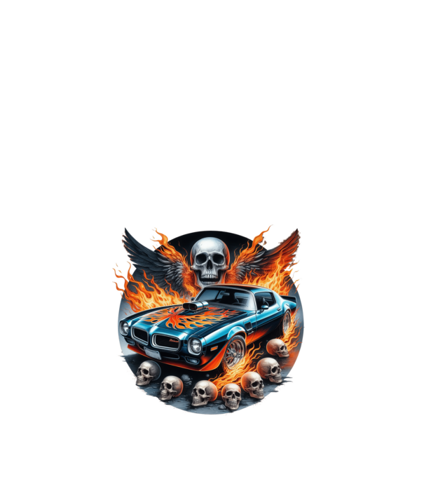 Muscle Car - Izomautó minta fehér pólón