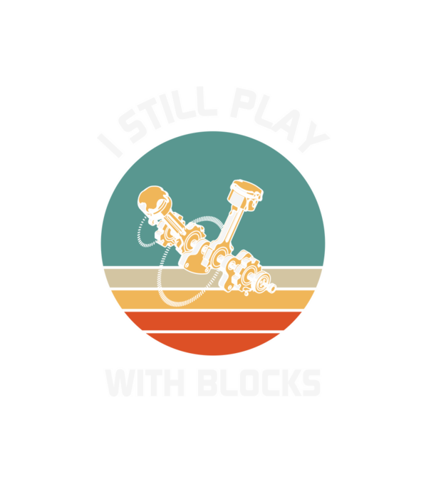 I still play with blocks - Még mindig a blokkokkal játszom minta fekete pólón
