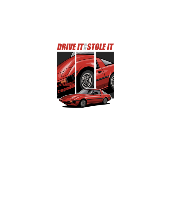 Mazda RX-7 - Drive it like you stole it minta fekete pólón