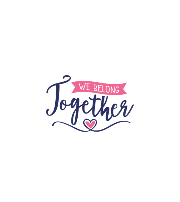 We Belong Together - Összetartozunk minta fehér/piros pólón
