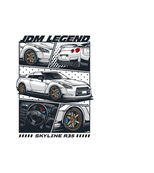 Nissan Skyline R35 - JDM Legend minta fehér pólón