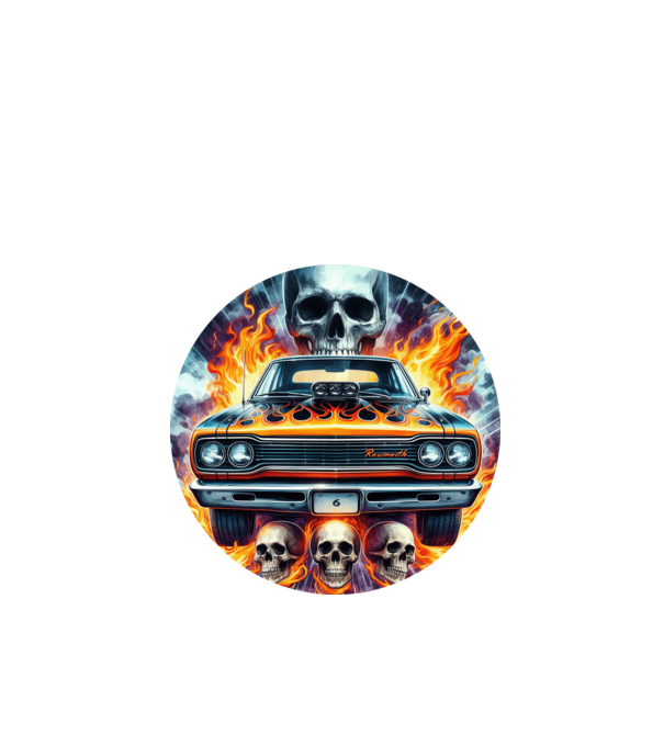 Muscle Car - Izomautó minta fekete pólón