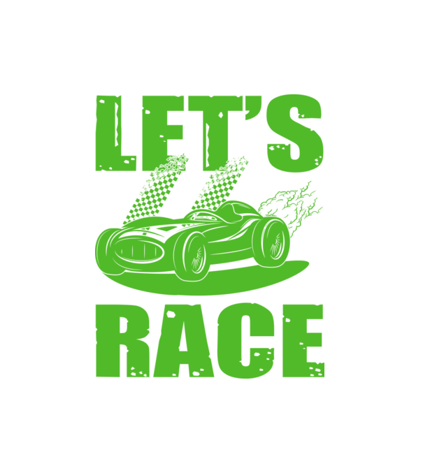 Let's Race - Versenyezzünk! minta fekete pólón