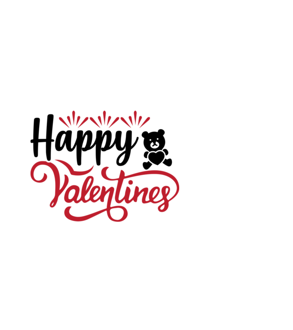 Happy valentines - Boldog Valentin-napot minta fekete pólón