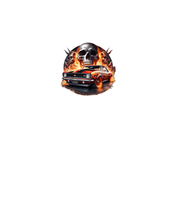 Muscle Car - Izomautó minta fekete pólón