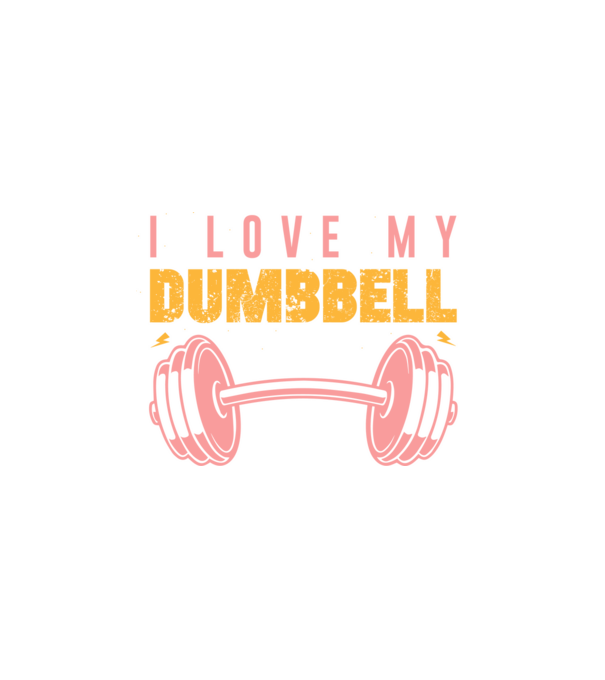 I Love My Dumbbell - Szeretem a súlyzómat minta fekete pólón