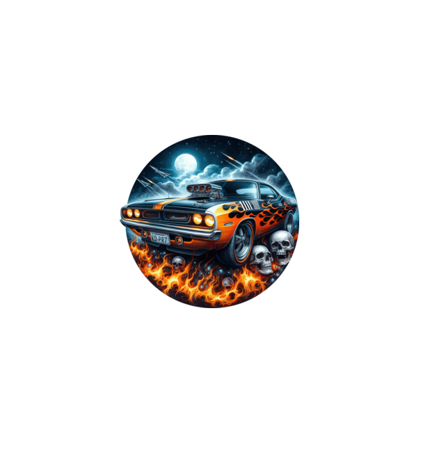 Muscle Car - Izomautó minta szürke pólón