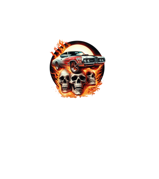 Muscle Car - Izomautó minta fekete pólón