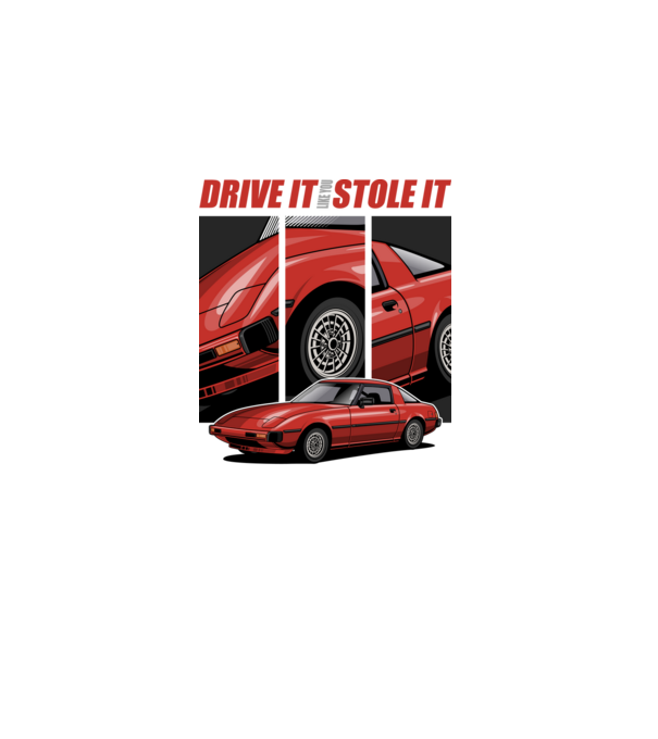 Mazda RX-7 - Drive it like you stole it minta fekete pólón