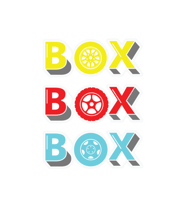 Box - (Forma 1 - Autóverseny) minta fehér pólón