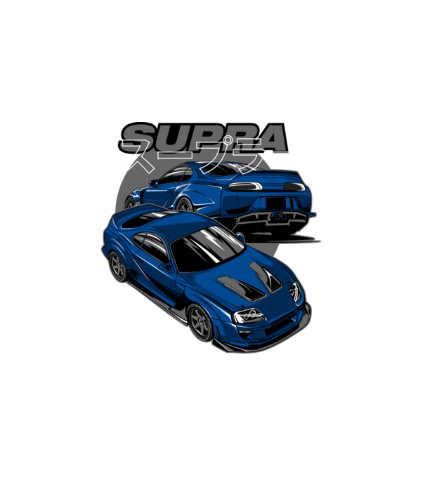 Toyota Supra minta fehér pólón