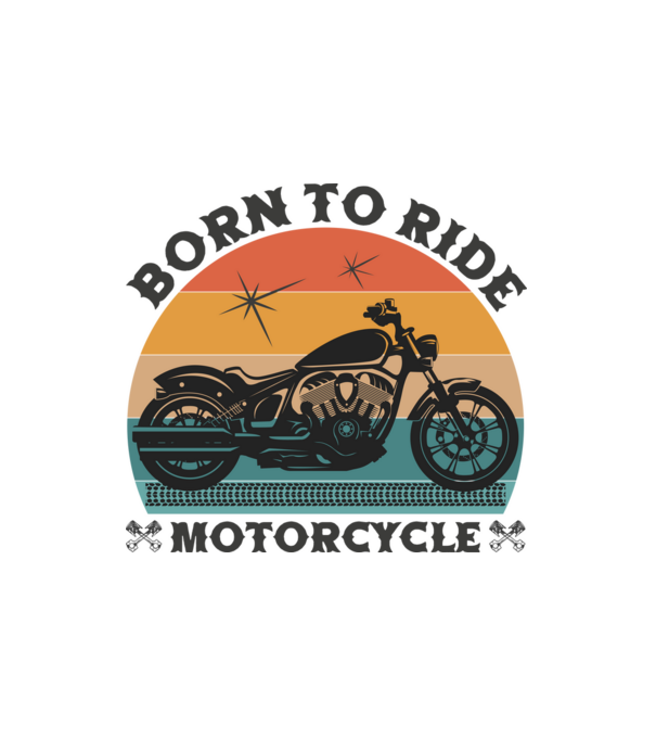 Motorozásra született - Born To Ride Motorcycle minta fehér pólón