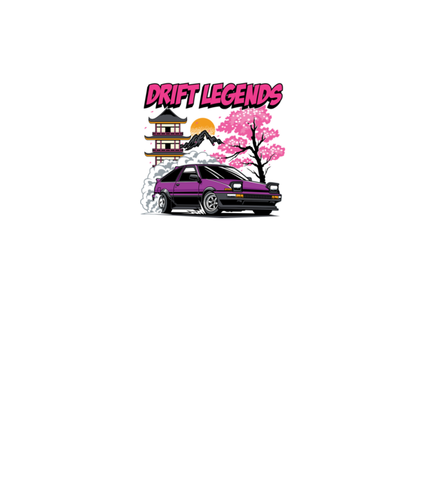 Toyota AE86 - Drift Legends minta fekete pólón