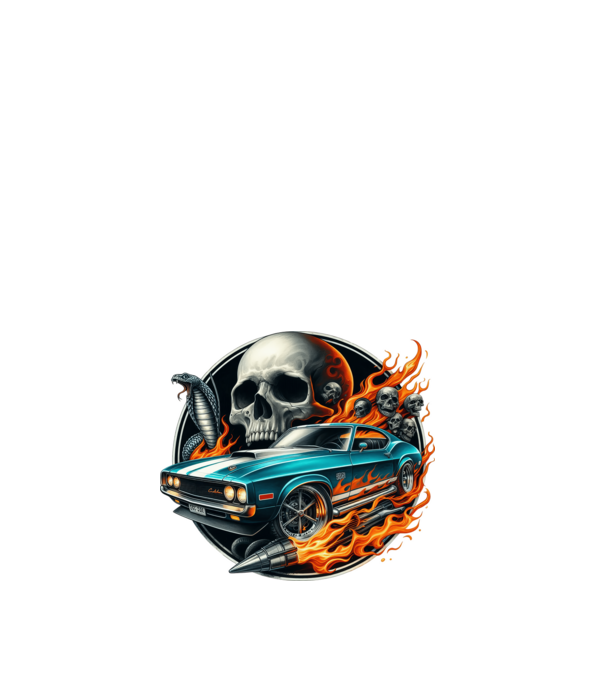 Muscle Car - Izomautó minta fehér pólón