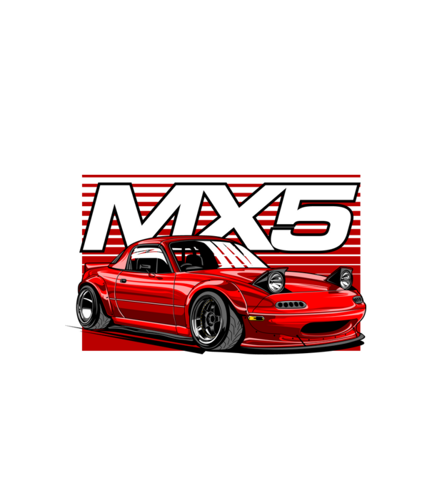 Mazda MX-5 minta fehér pólón