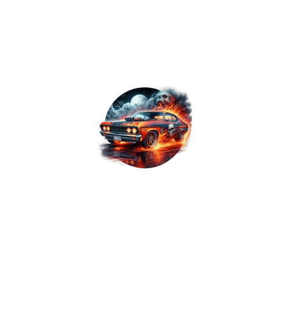Muscle Car - Izomautó minta fekete pólón