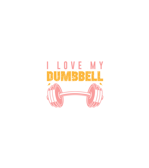 I Love My Dumbbell - Szeretem a súlyzómat minta homokszín pólón
