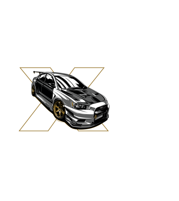 Mitsubishi Lancer Evolution X minta fekete pólón