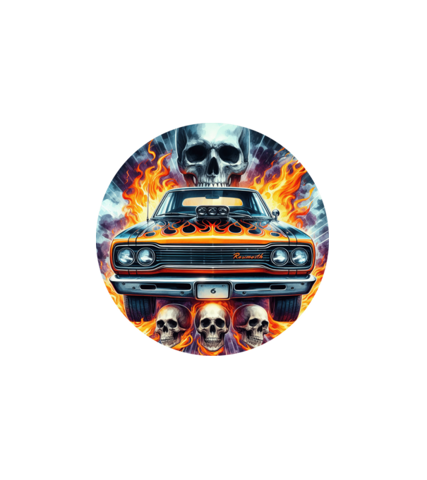 Muscle Car - Izomautó minta fehér pólón