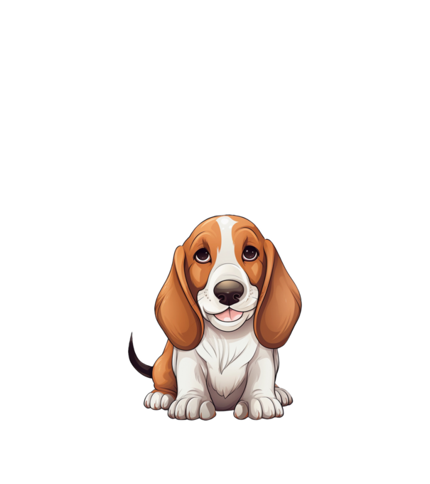 Aranyos kutya - Basset Hound minta fehér pólón