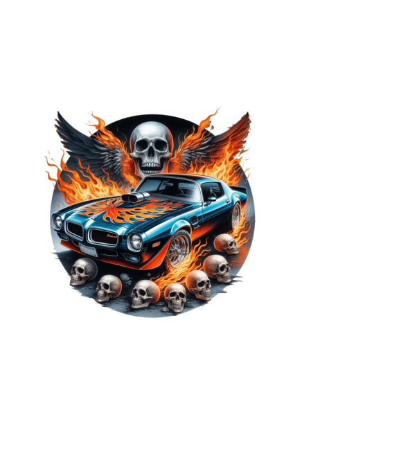 Muscle Car - Izomautó minta fekete pólón