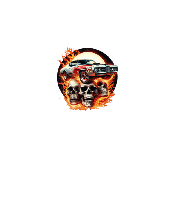 Muscle Car - Izomautó minta fekete pólón