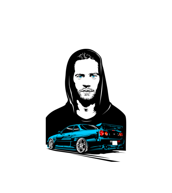 Paul Walker - Nissan Skyline R34 minta fehér pólón