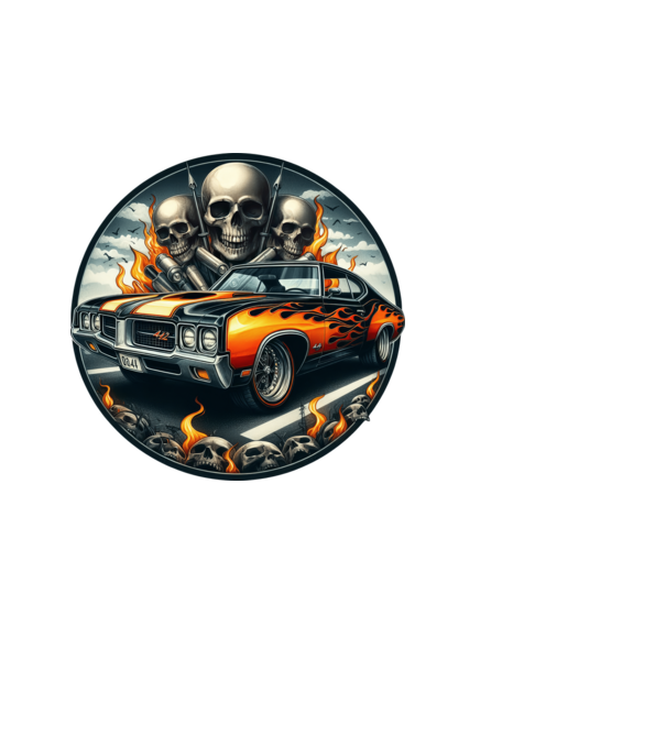 Muscle Car - Izomautó minta fehér pólón