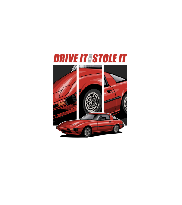Mazda RX-7 - Drive it like you stole it minta fekete pólón
