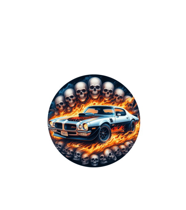 Muscle Car - Izomautó minta fekete pólón