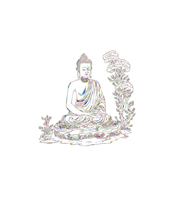 Buddha minta fehér pólón