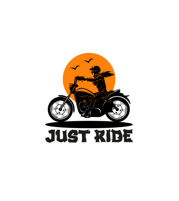 Just Ride minta fehér pólón