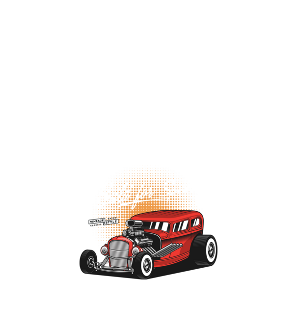 Hot Rod minta fekete pólón