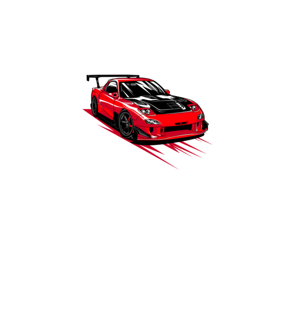 Mazda RX-7 minta fekete pólón