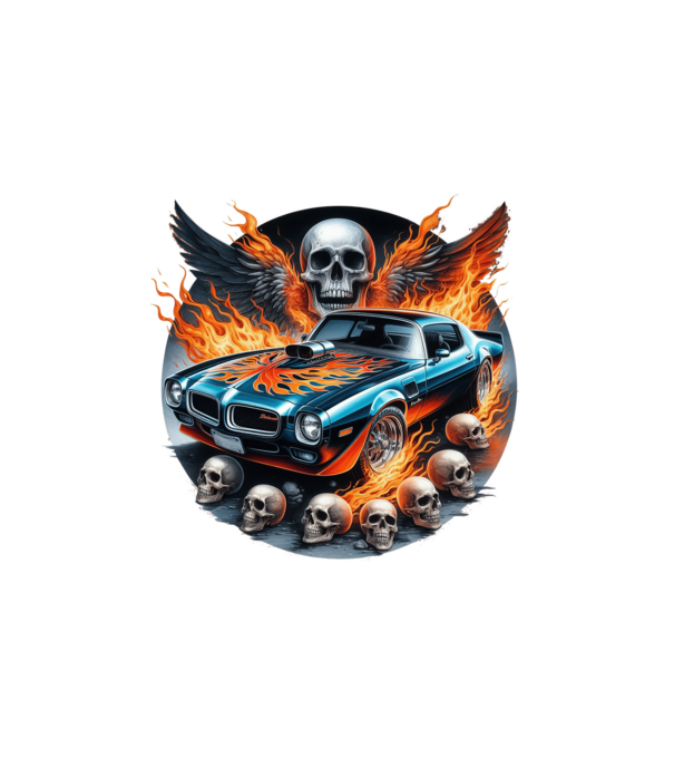Muscle Car - Izomautó minta fehér pólón